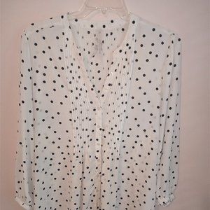 Melissa McCarthy Pintuck Polka Dot Tunic